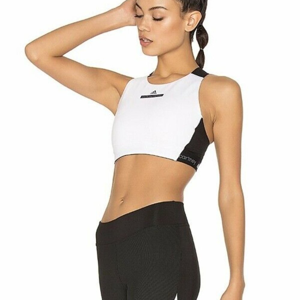 Adidas by Stella McCartney The Hiit Bra in White&Black Size S